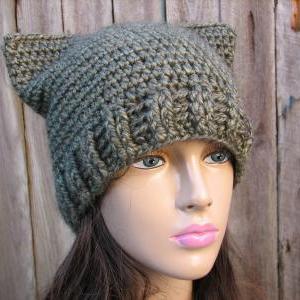 Crochet Pattern!!! Cat Hat - Slouchy Hat, Crochet..