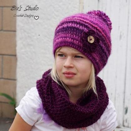 Crochet Hat And Neck Warmer, Sizes Are For..