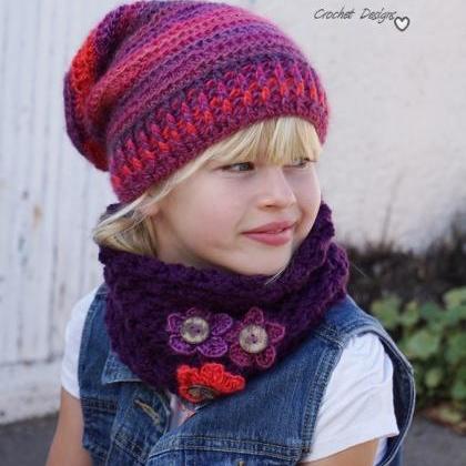 Crochet Hat and Neck Warmer, Sizes ..