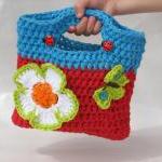 Girls Bag / Purse with Large Flower..
