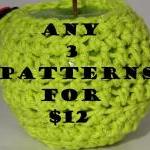 Choose ANY 3 PATTERNS, Crochet Patt..