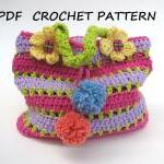 Colorful Girls Bag / Purse, Crochet Pattern..