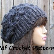 CROCHET PATTERN!!! Crochet Hat - Slouchy Hat, Crochet Pattern PDF,Easy, Pattern No. 60