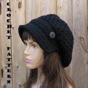 CROCHET PATTERN!!! Crochet Hat - Newsboy Hat, Crochet Pattern PDF,Easy, Great For Beginners, Pattern No. 37