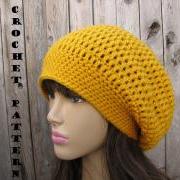 CROCHET PATTERN!!! Crochet Hat - Slouchy Hat, Crochet Pattern PDF,Easy, Great for Beginners, Pattern No. 34