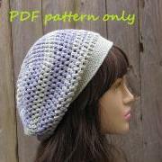 Crochet Pattern - Slouchy Spring Hat, Crochet Pattern PDF, Pattern No. 44