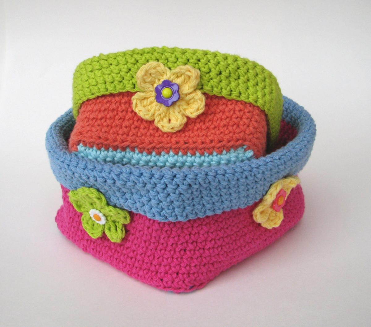 Crochet Square Basket - 2 Sizes, Crochet Pattern, Easy, Crochet Pattern Pdf, Great For Beginners, Pattern No. 58