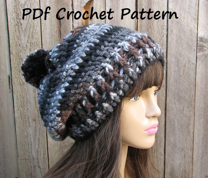 CROCHET PATTERN!!! Crochet Hat - Slouchy Hat, Crochet Pattern PDF,Easy, Great for Beginners, Pattern No. 61