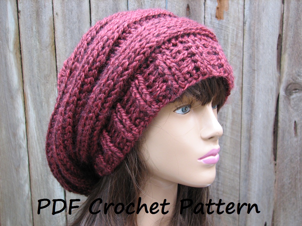 Crochet Pattern!!! Crochet Hat - Slouchy Hat, Crochet Pattern Pdf,easy, Great For Beginners, Pattern No. 66