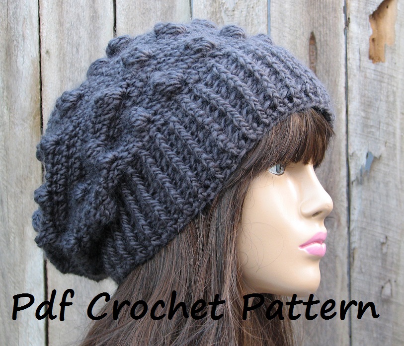 CROCHET PATTERN!!! Crochet Hat - Slouchy Hat, Crochet Pattern PDF,Easy, Pattern No. 60