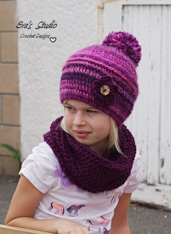 Crochet Hat And Neck Warmer, Sizes Are For Toddler, Child, And Adult, Crochet Set, Pattern Pdf, Hat Crochet Pattern ,pattern No. 79