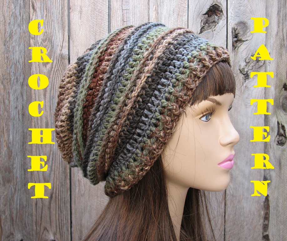 CROCHET PATTERN!!! Crochet Hat - Slouchy Hat, Crochet Pattern PDF,Easy