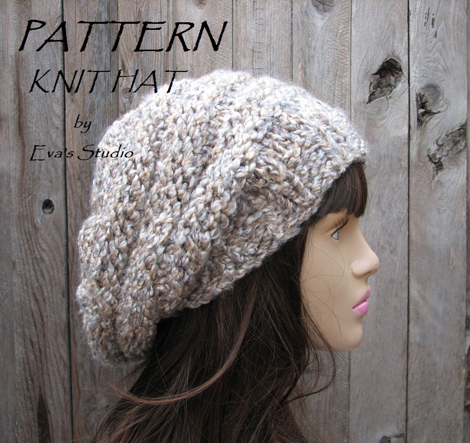 Pattern Knit Hat Slouchy Hat Knit Pattern Pdf Easy Great For Beginners Pattern No 89