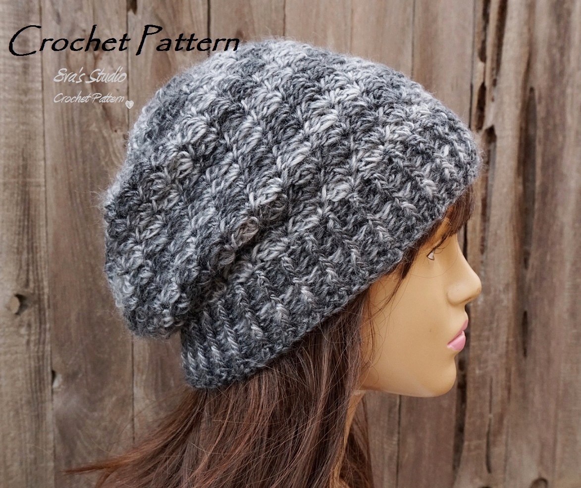Crochet Hat - Slouchy Hat, Crochet Pattern Pdf,easy, Pattern No. 80