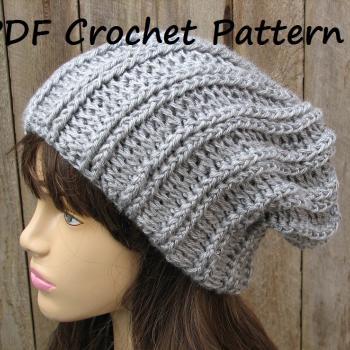CROCHET PATTERN!!! Crochet Hat - Slouchy Hat, Crochet Pattern PDF,Easy ...