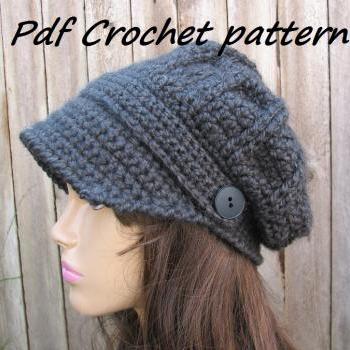 CROCHET PATTERN!!! Crochet Hat - Newsboy Hat, Crochet Pattern PDF,Easy, Great for Beginners, Pattern No. 68