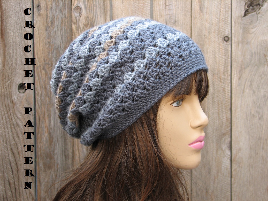 Crochet Hat Slouchy Hat, Crochet Pattern PDF,Easy, Great