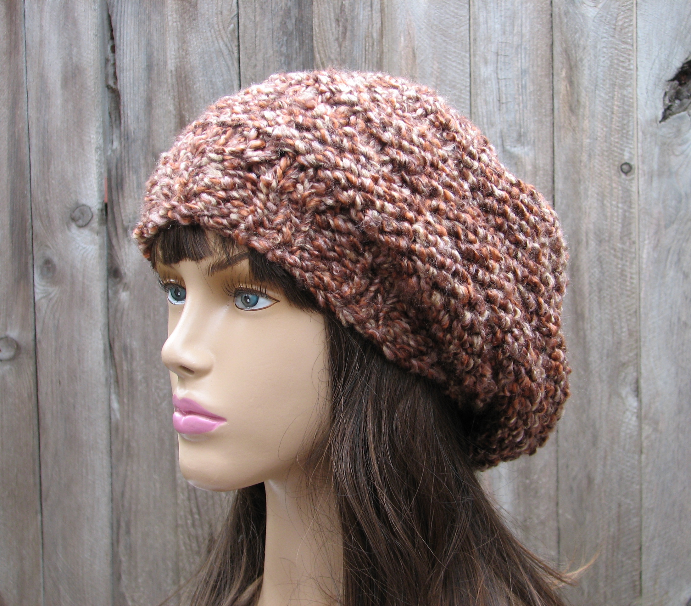 PATTERN  Knit Hat  Slouchy Hat Knit Pattern PDF Easy Great For  