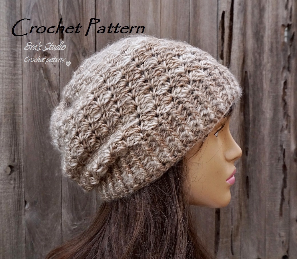 Crochet Hat - Slouchy Hat, Crochet Pattern Pdf,easy, Pattern No. 80 on ...